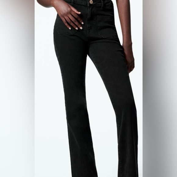 NWT Zara Black Flare Jeans 6147/169 - Picture 4 of 11